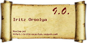 Iritz Orsolya névjegykártya